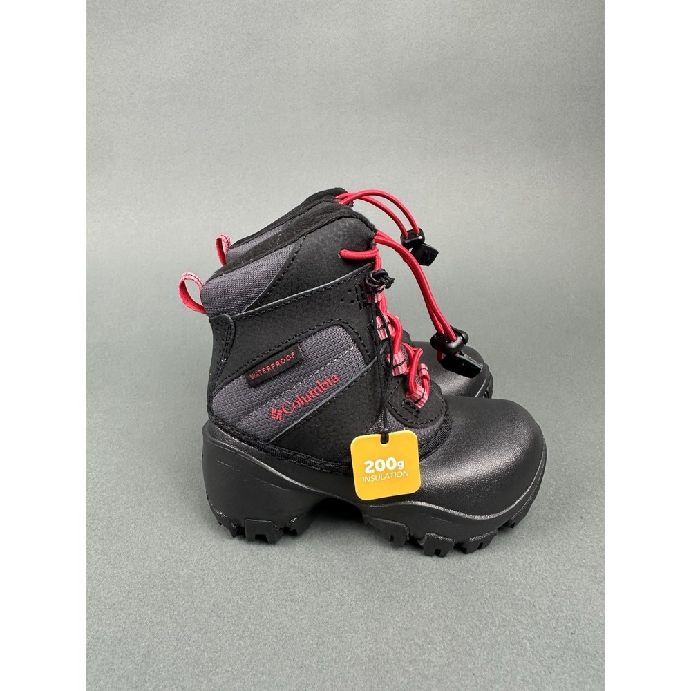 Columbia Kids Rope Tow III Waterproof‎ Insulated Winter Boot Size 8 Black/Red - Picture 6 of 8